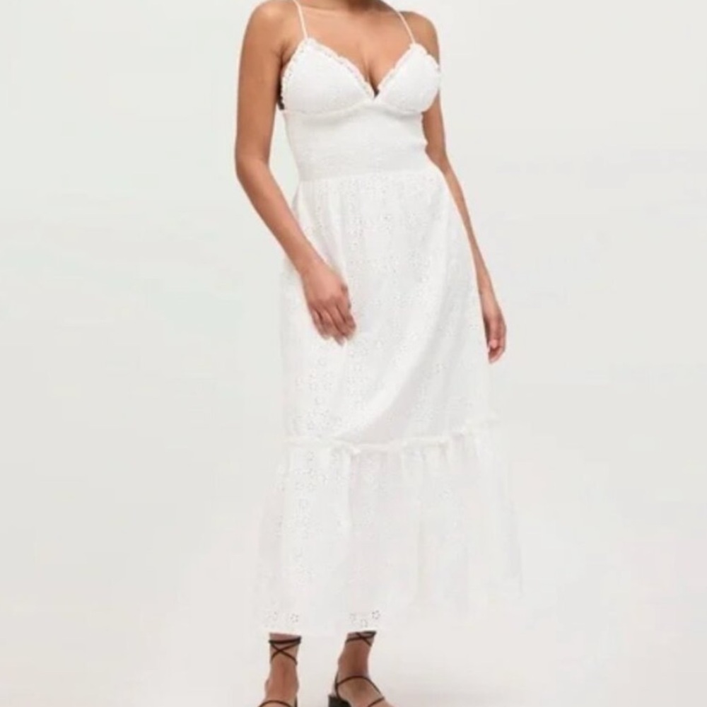 Hill House White Eyelet Maxi Dress